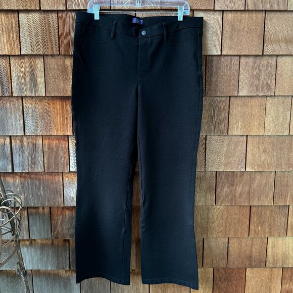 NWOT NYDJ Bold Black Ponte Knit Straight Leg Stretch Trouser in Women's 16 - Picture 1 of 10